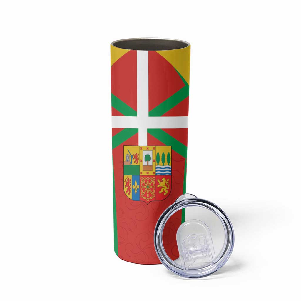 Basque Country Skinny Tumbler Zazpiak Bat Flag Style