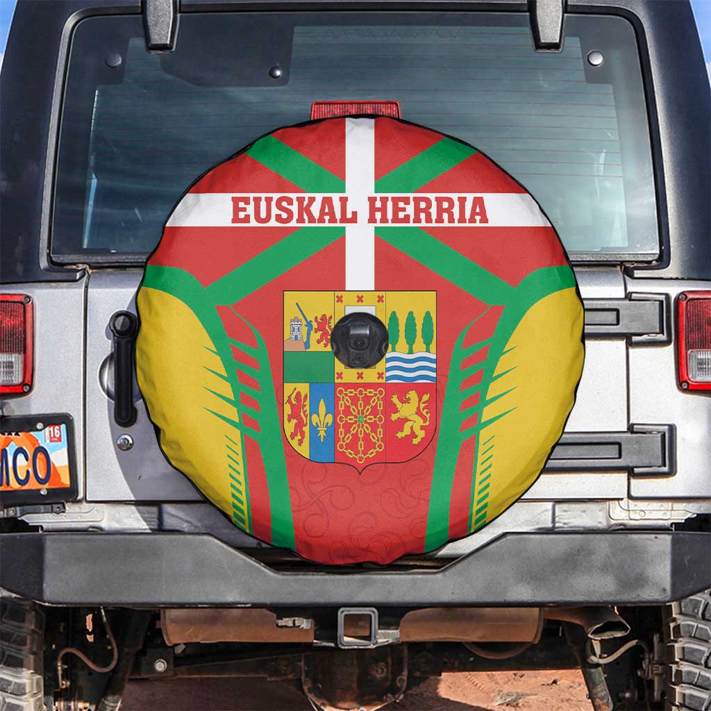 Basque Country Spare Tire Cover Zazpiak Bat Flag Style