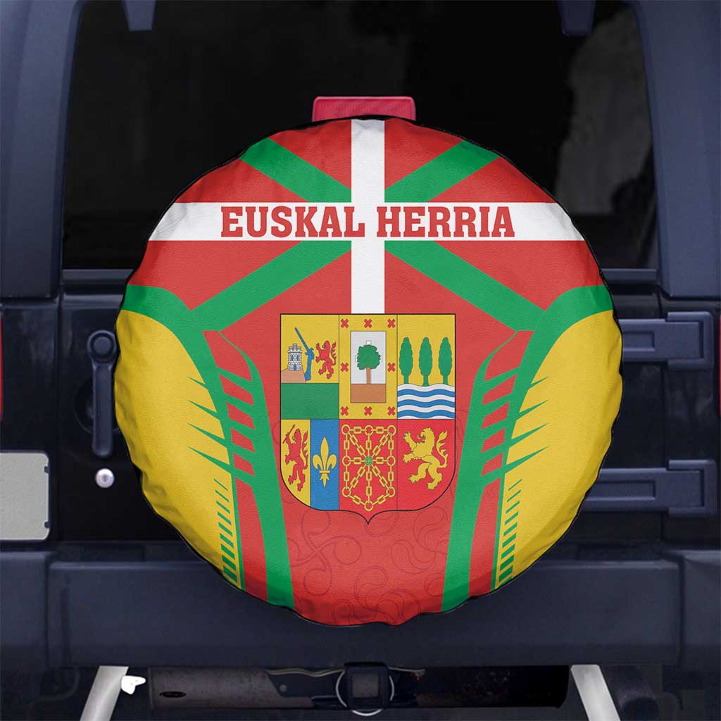 Basque Country Spare Tire Cover Zazpiak Bat Flag Style