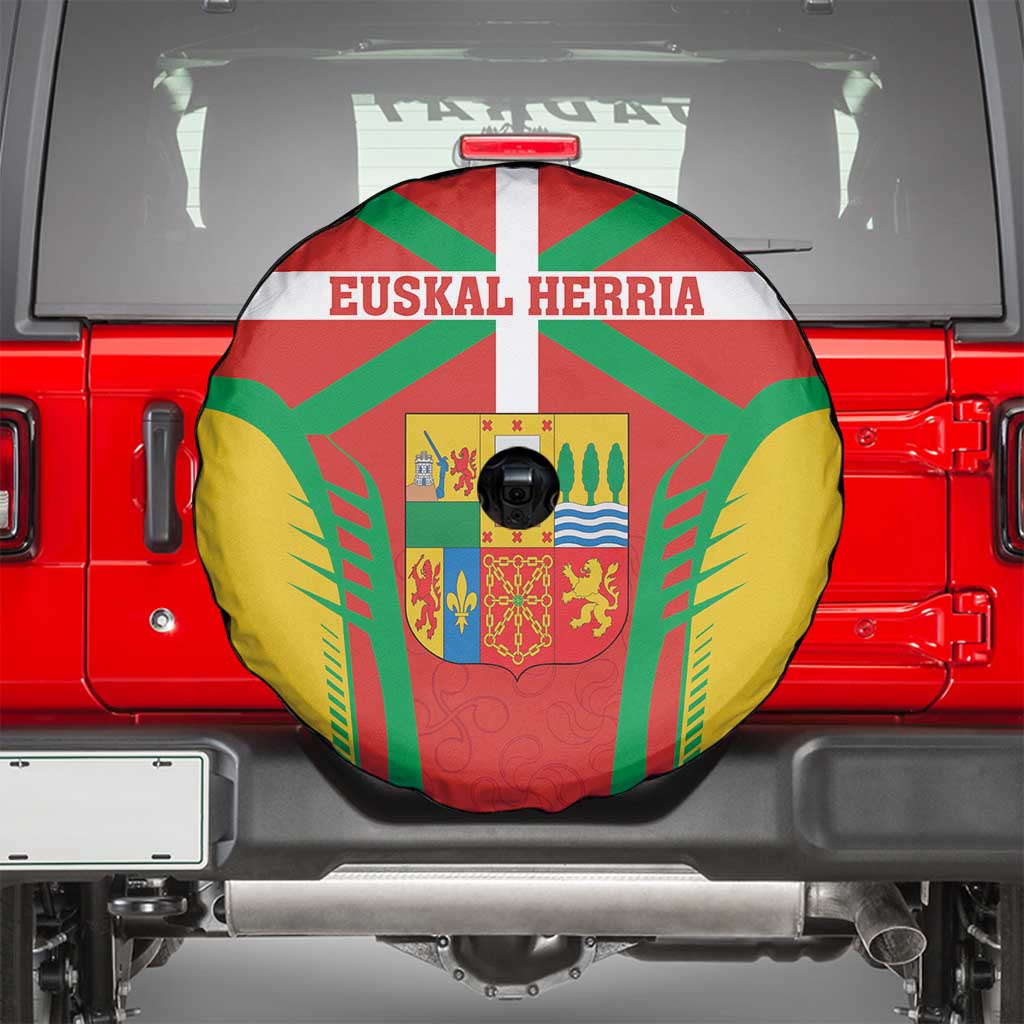 Basque Country Spare Tire Cover Zazpiak Bat Flag Style