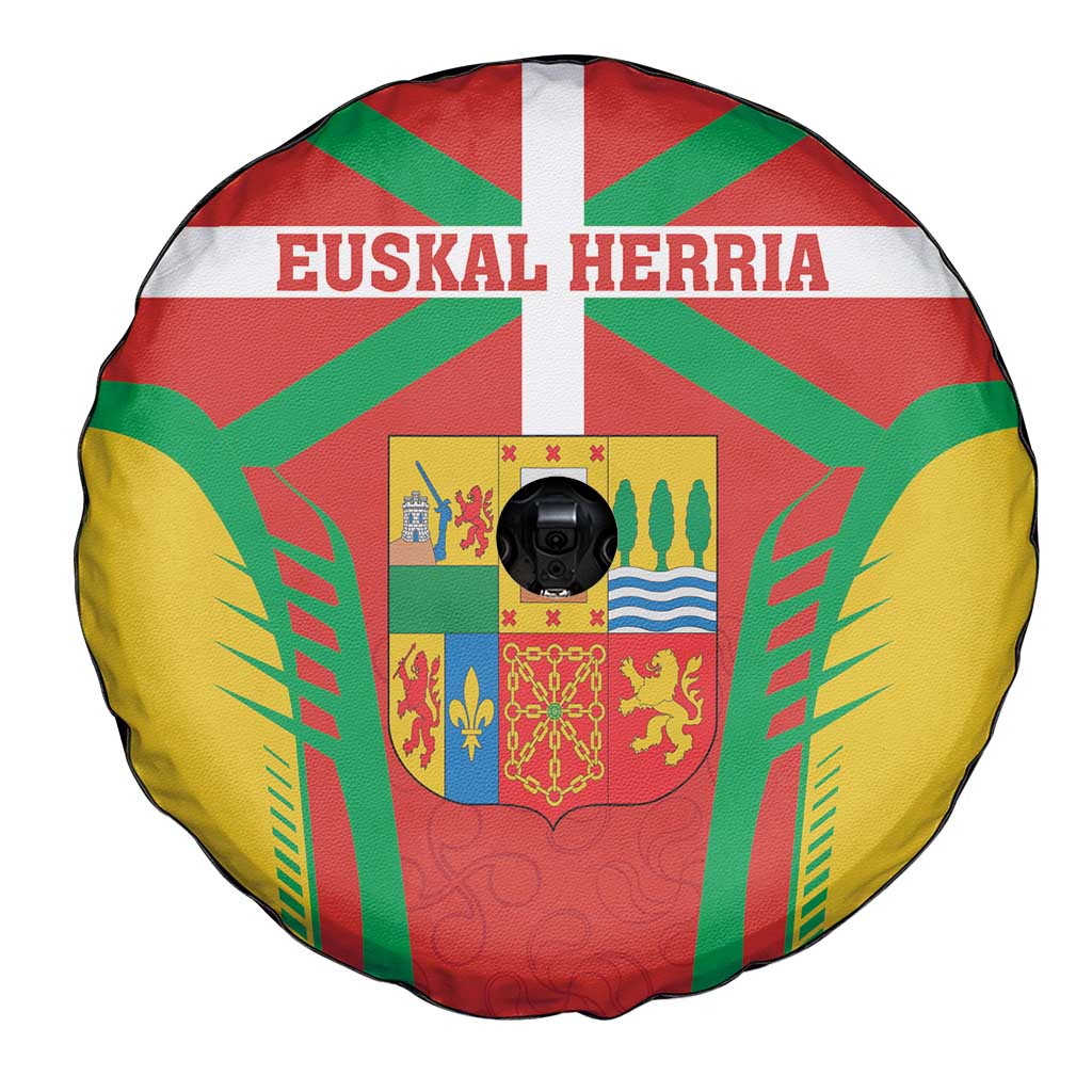 Basque Country Spare Tire Cover Zazpiak Bat Flag Style
