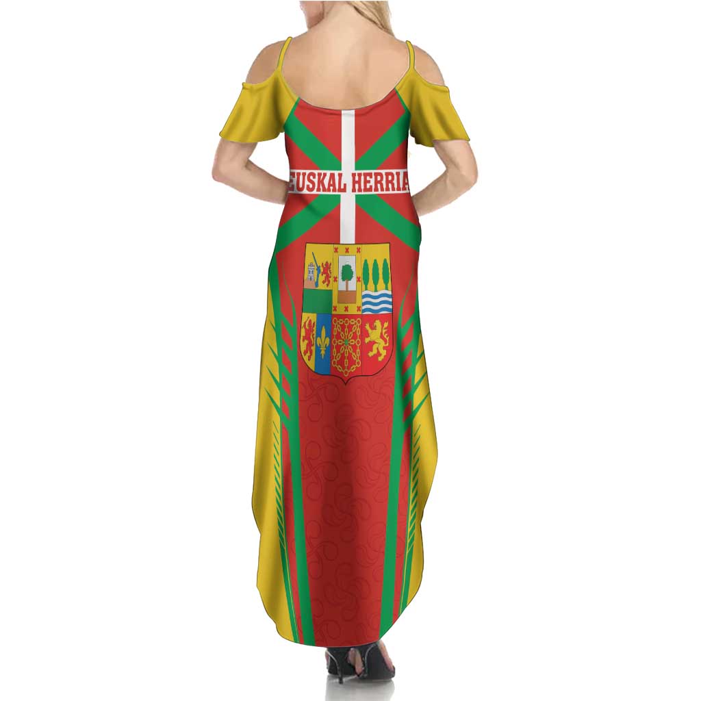 Basque Country Summer Maxi Dress Zazpiak Bat Flag Style