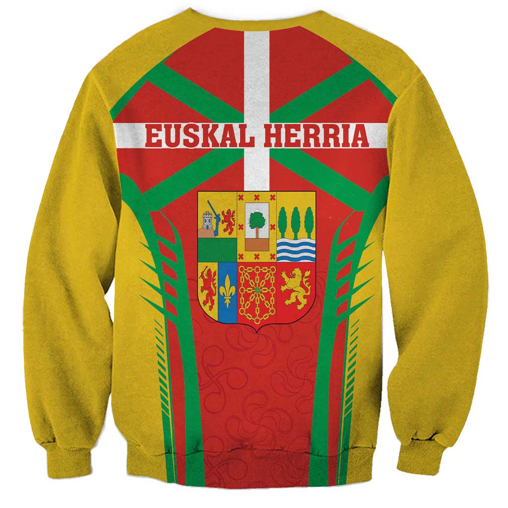 Basque Country Sweatshirt Zazpiak Bat Flag Style