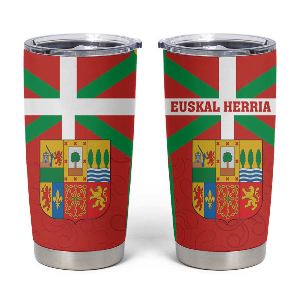 Basque Country Tumbler Cup Zazpiak Bat Flag Style