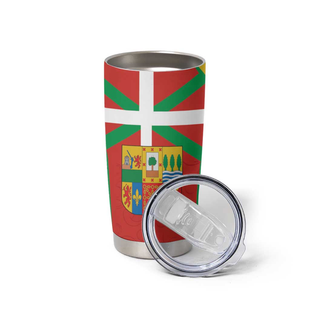 Basque Country Tumbler Cup Zazpiak Bat Flag Style