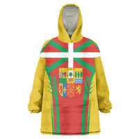 Basque Country Wearable Blanket Hoodie Zazpiak Bat Flag Style