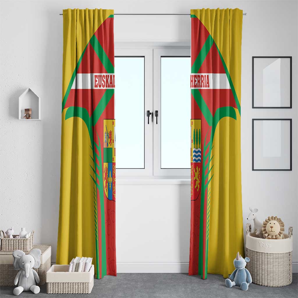 Basque Country Window Curtain Zazpiak Bat Flag Style