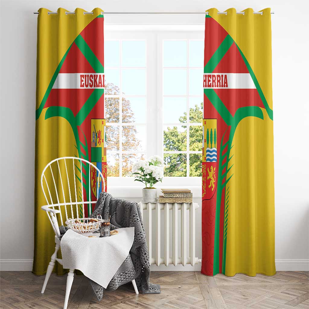 Basque Country Window Curtain Zazpiak Bat Flag Style