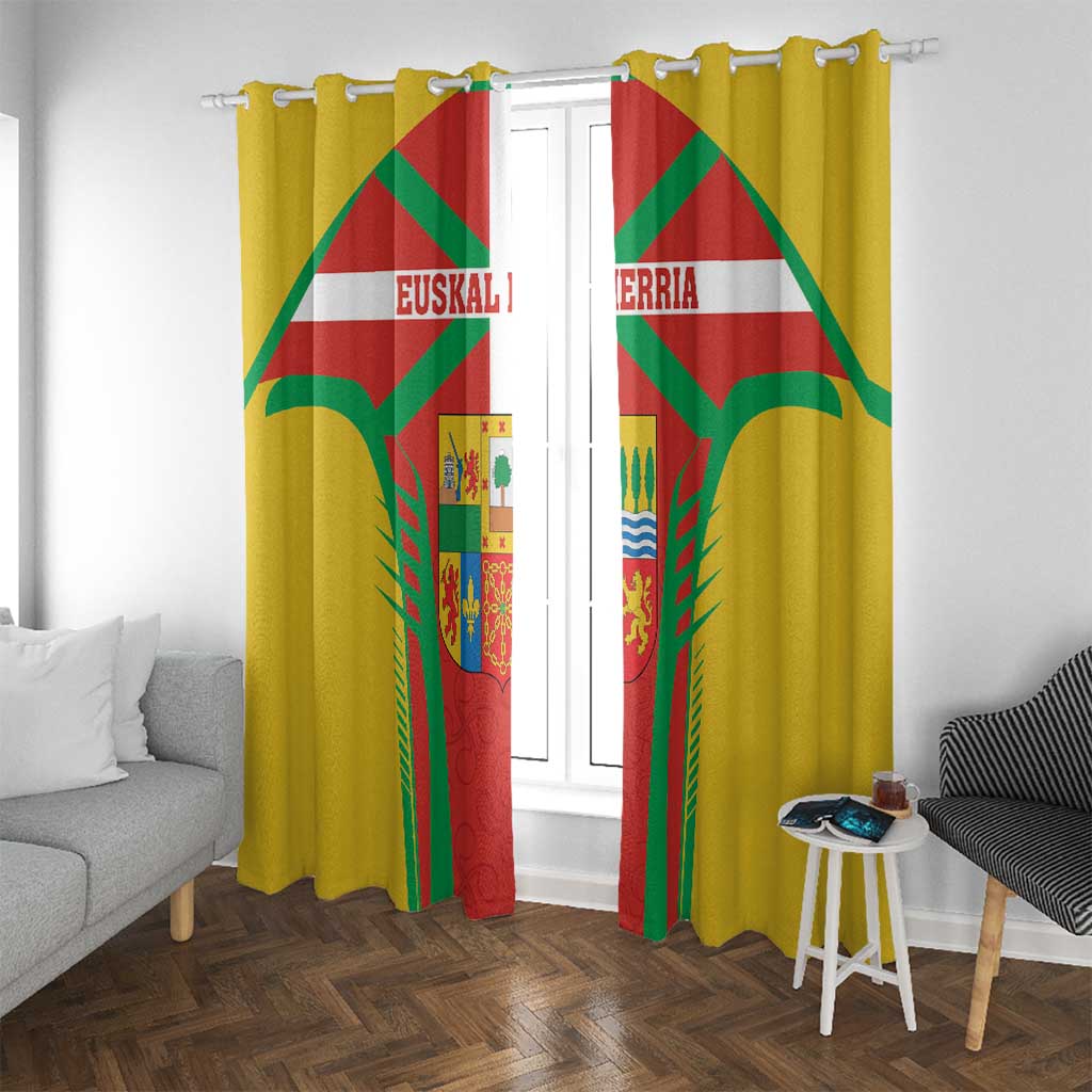 Basque Country Window Curtain Zazpiak Bat Flag Style
