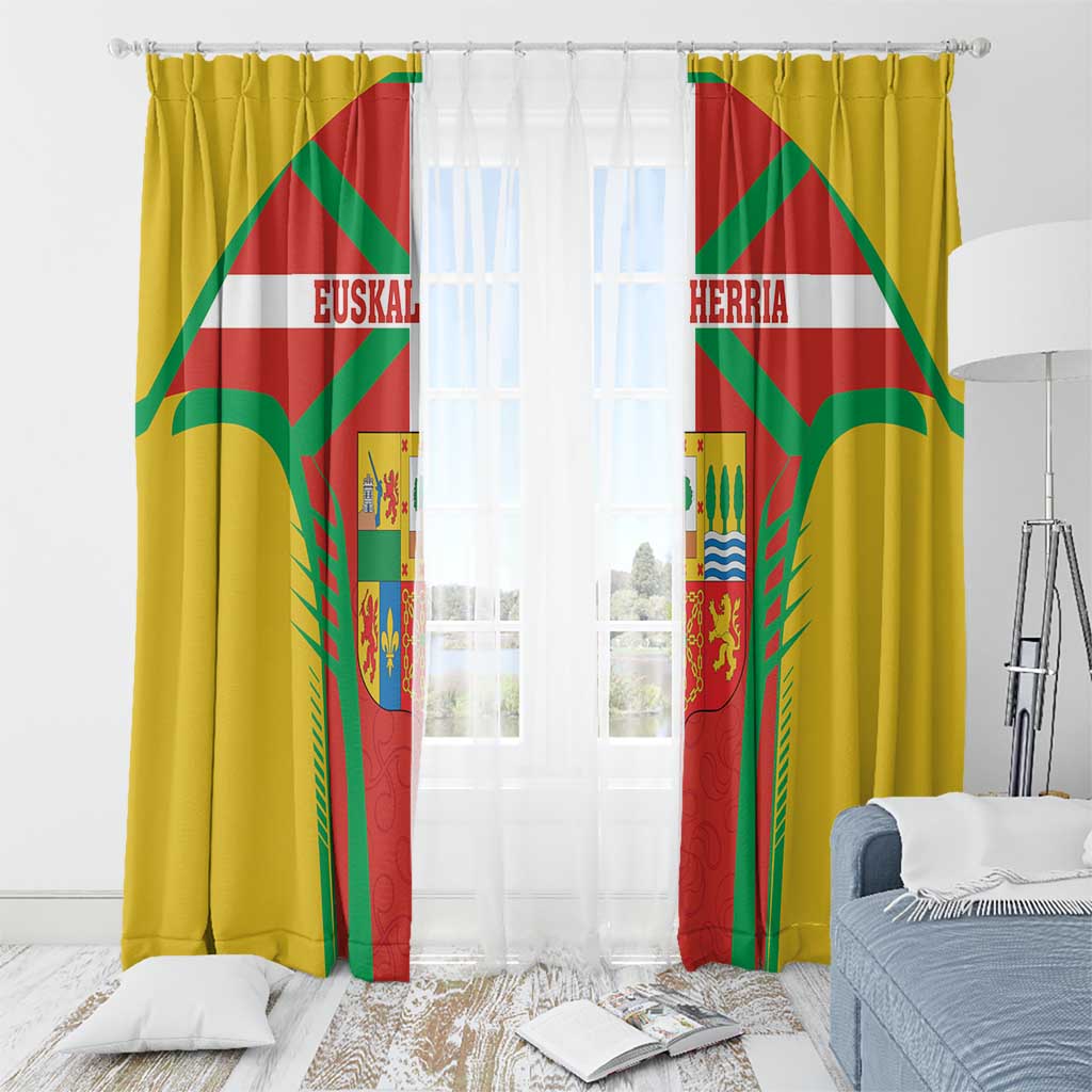 Basque Country Window Curtain Zazpiak Bat Flag Style
