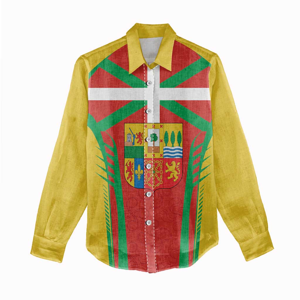 Basque Country Women Casual Shirt Zazpiak Bat Flag Style