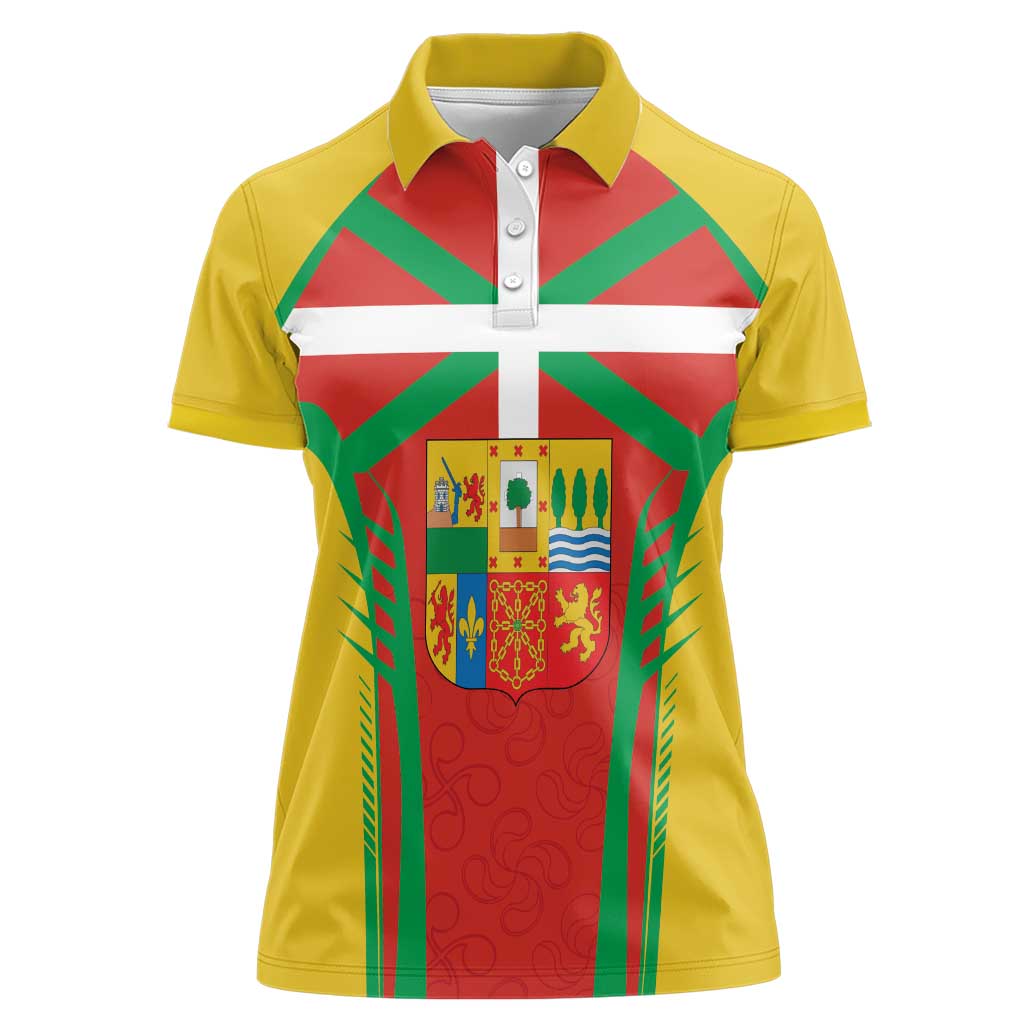Basque Country Women Polo Shirt Zazpiak Bat Flag Style