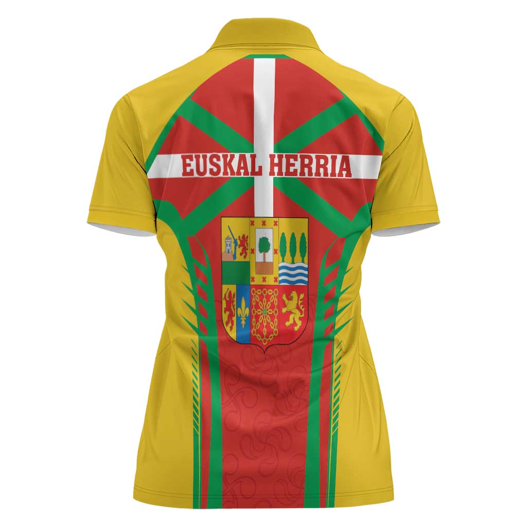 Basque Country Women Polo Shirt Zazpiak Bat Flag Style