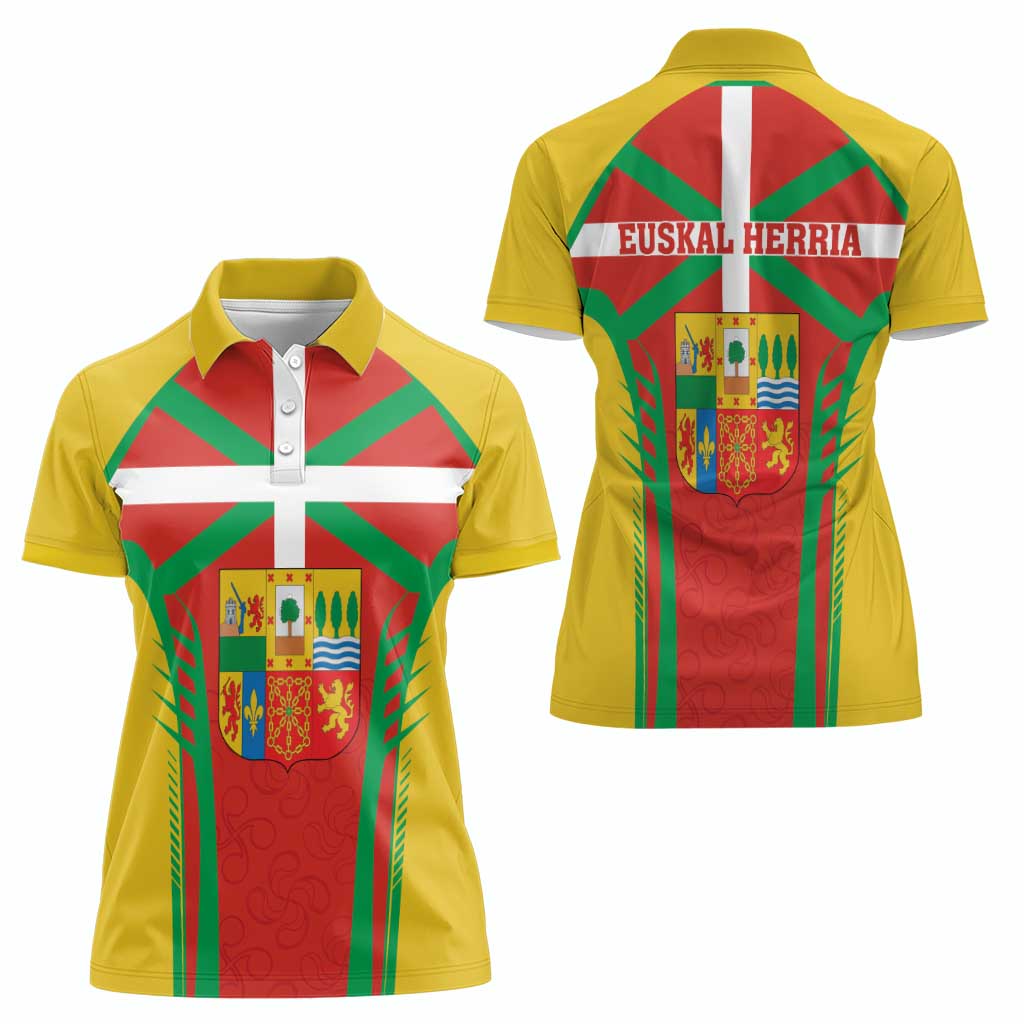Basque Country Women Polo Shirt Zazpiak Bat Flag Style