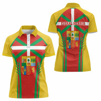 Basque Country Women Polo Shirt Zazpiak Bat Flag Style