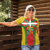 Basque Country Women Polo Shirt Zazpiak Bat Flag Style