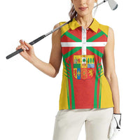 Basque Country Women Sleeveless Polo Shirt Zazpiak Bat Flag Style
