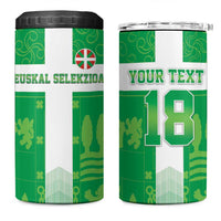 Custom Basque Euskadi Football 4 in 1 Can Cooler Tumbler Euskal Selekzioa Go Champion