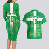 Custom Basque Euskadi Football Couples Matching Long Sleeve Bodycon Dress and Hawaiian Shirt Euskal Selekzioa Go Champion