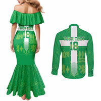 Custom Basque Euskadi Football Couples Matching Mermaid Dress and Long Sleeve Button Shirt Euskal Selekzioa Go Champion