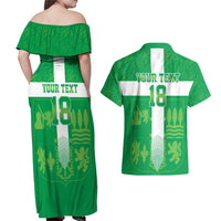 Custom Basque Euskadi Football Couples Matching Off Shoulder Maxi Dress and Hawaiian Shirt Euskal Selekzioa Go Champion