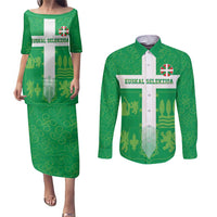 Custom Basque Euskadi Football Couples Matching Puletasi and Long Sleeve Button Shirt Euskal Selekzioa Go Champion