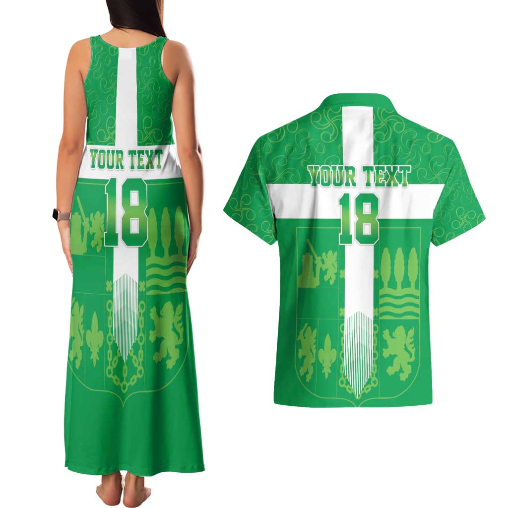 Custom Basque Euskadi Football Couples Matching Tank Maxi Dress and Hawaiian Shirt Euskal Selekzioa Go Champion