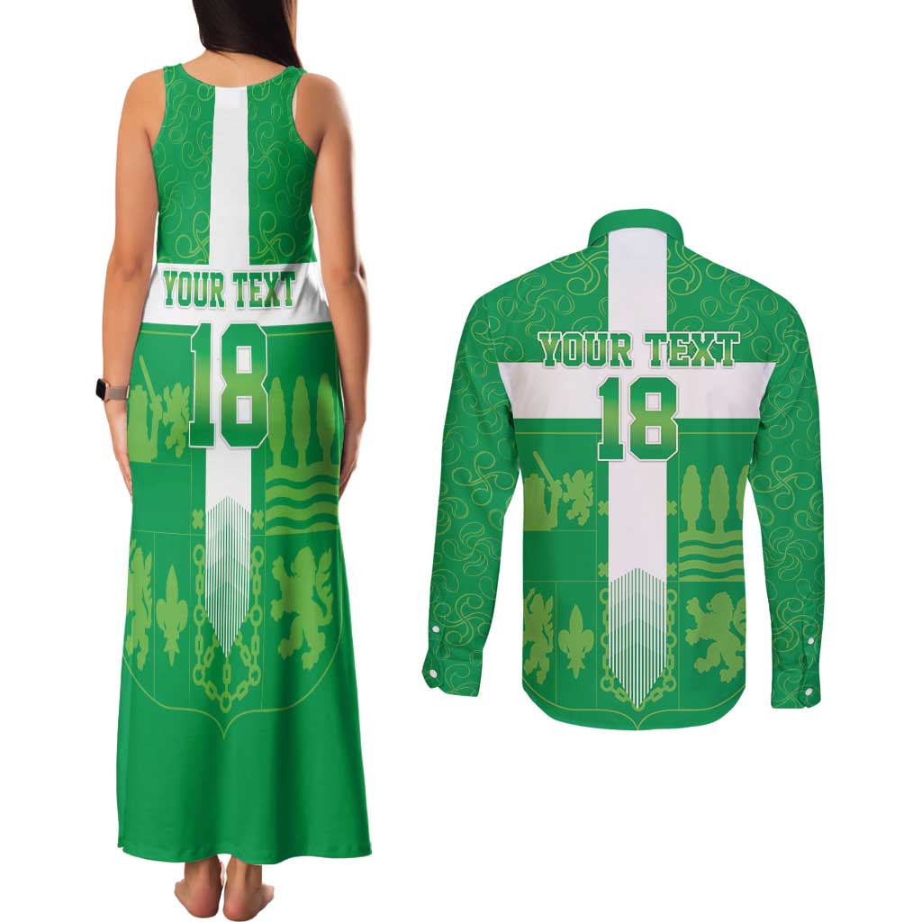 Custom Basque Euskadi Football Couples Matching Tank Maxi Dress and Long Sleeve Button Shirt Euskal Selekzioa Go Champion