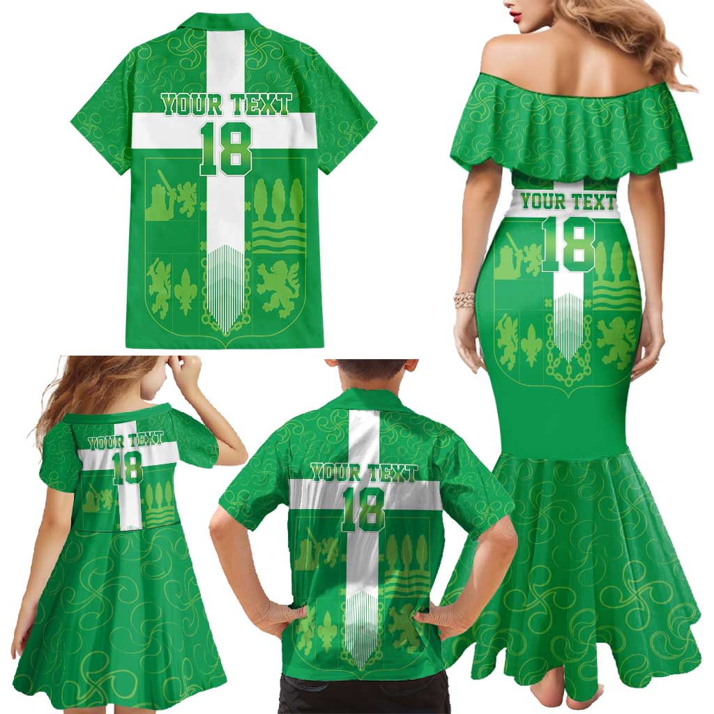 Custom Basque Euskadi Football Family Matching Mermaid Dress and Hawaiian Shirt Euskal Selekzioa Go Champion