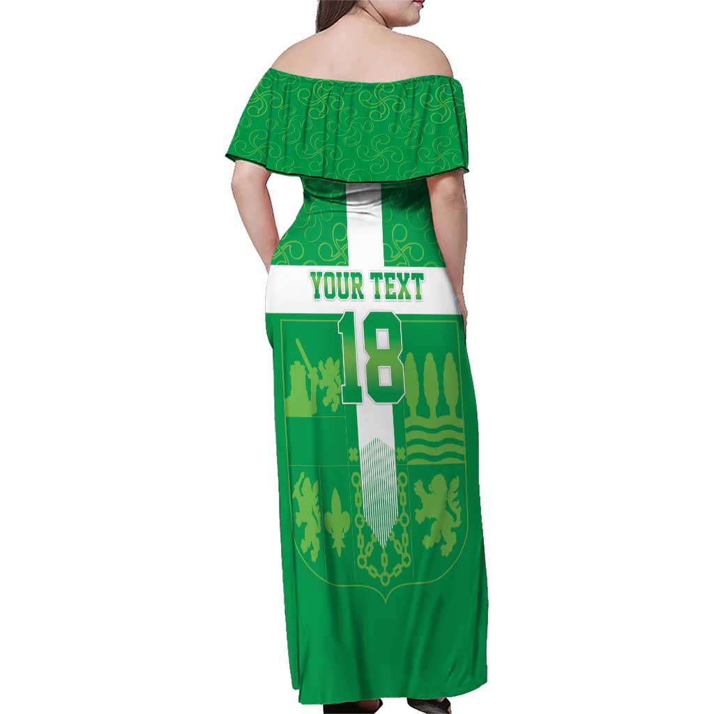 Custom Basque Euskadi Football Family Matching Off Shoulder Maxi Dress and Hawaiian Shirt Euskal Selekzioa Go Champion