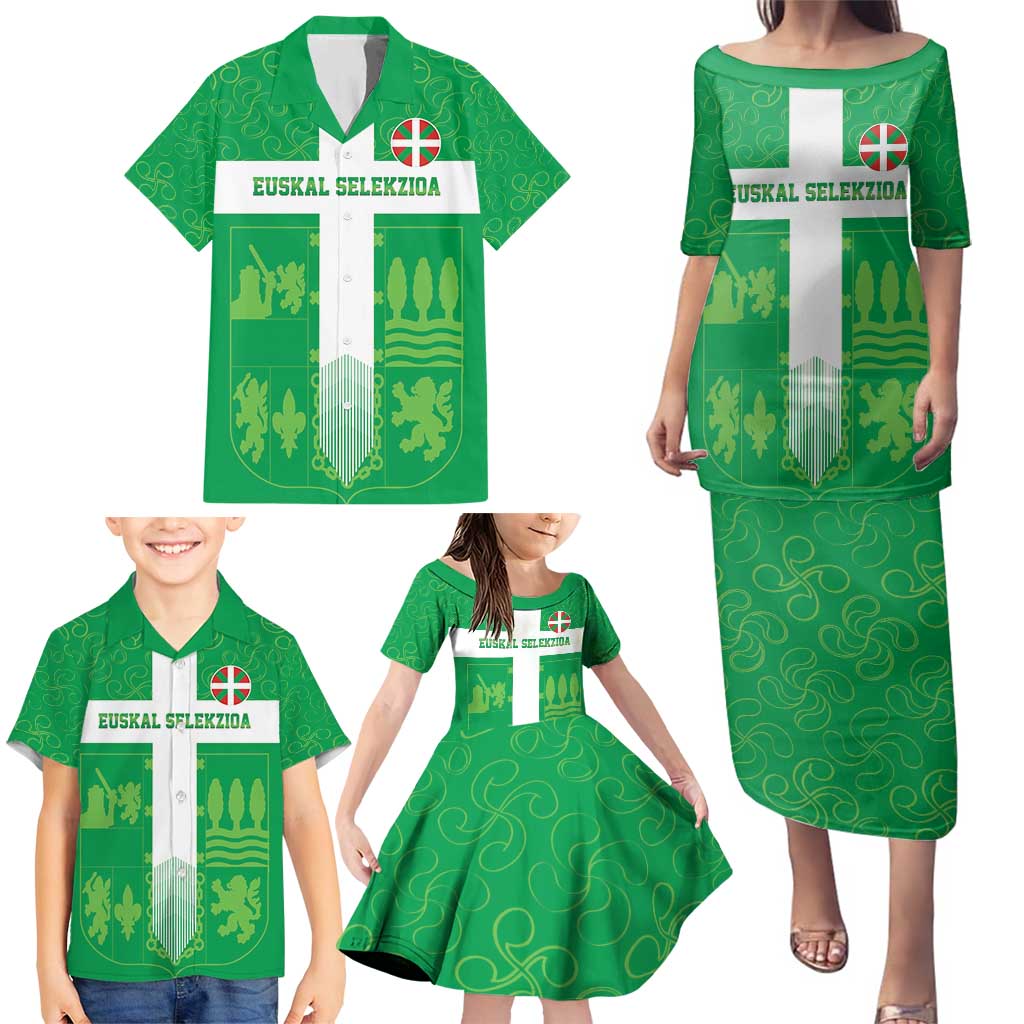 Custom Basque Euskadi Football Family Matching Puletasi and Hawaiian Shirt Euskal Selekzioa Go Champion