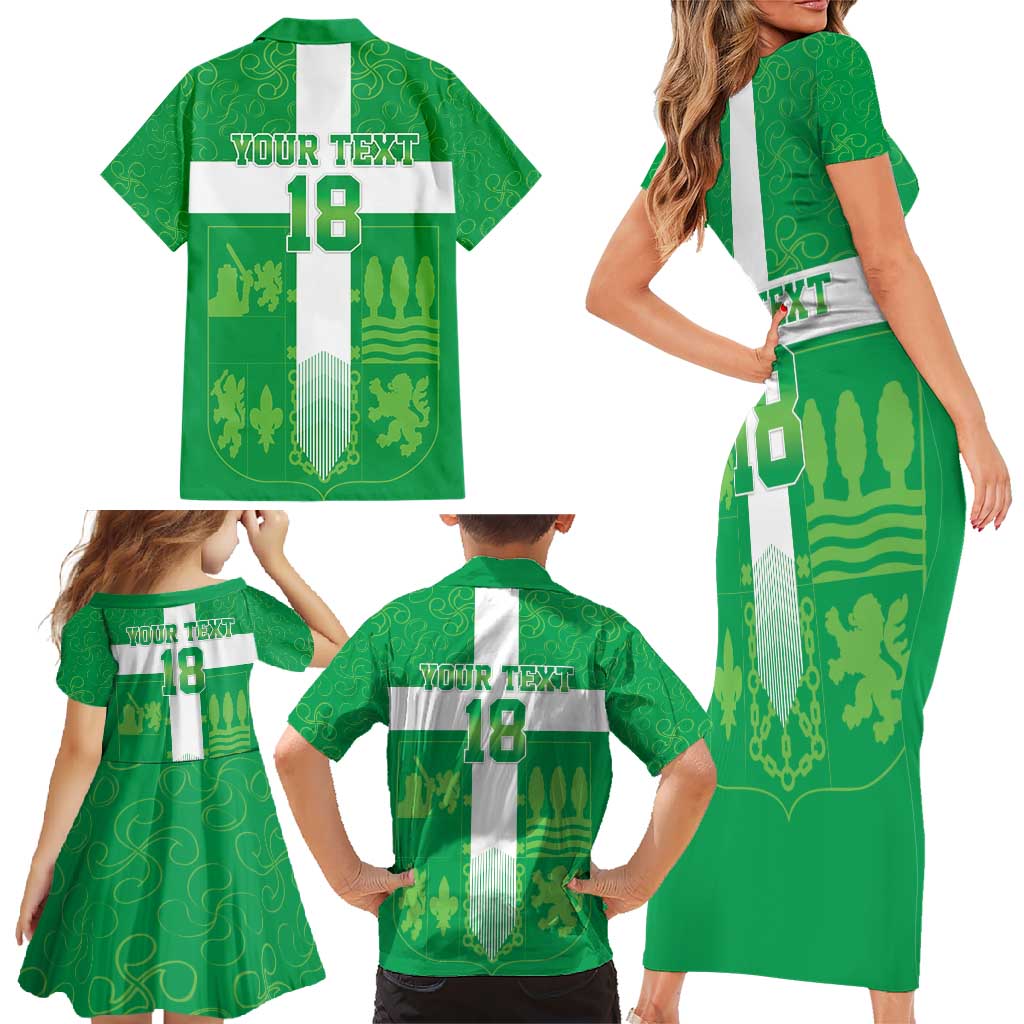 Custom Basque Euskadi Football Family Matching Short Sleeve Bodycon Dress and Hawaiian Shirt Euskal Selekzioa Go Champion
