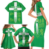 Custom Basque Euskadi Football Family Matching Short Sleeve Bodycon Dress and Hawaiian Shirt Euskal Selekzioa Go Champion