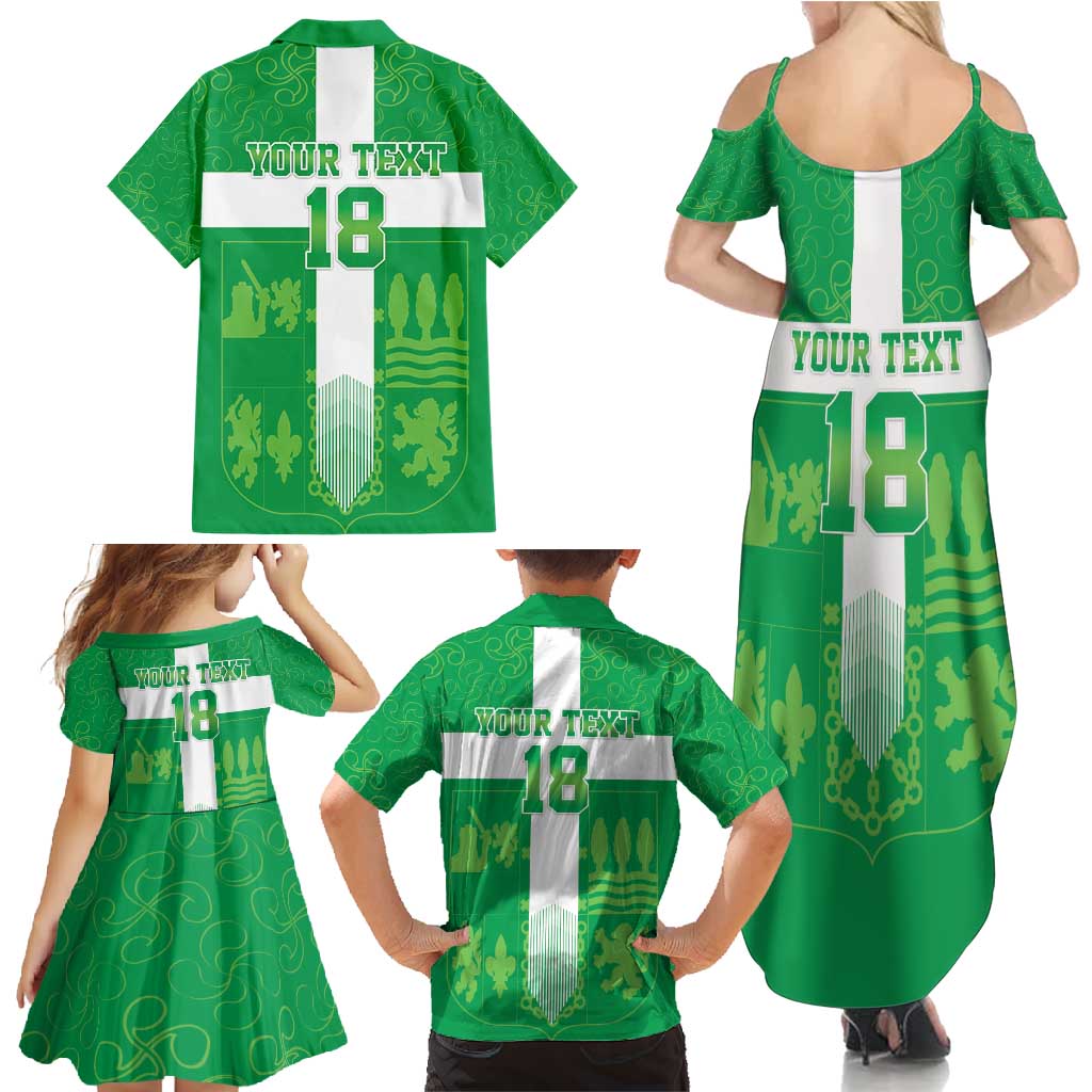 Custom Basque Euskadi Football Family Matching Summer Maxi Dress and Hawaiian Shirt Euskal Selekzioa Go Champion