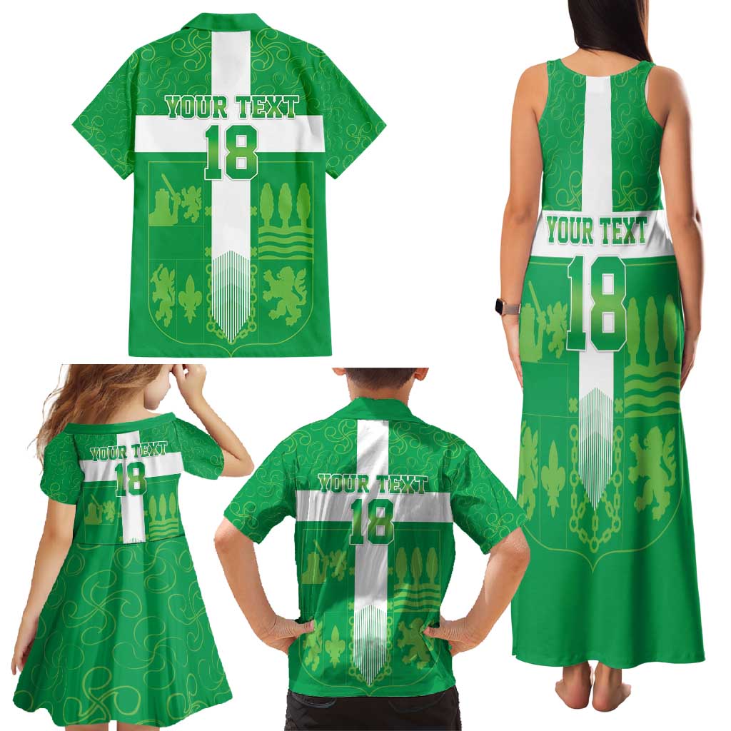 Custom Basque Euskadi Football Family Matching Tank Maxi Dress and Hawaiian Shirt Euskal Selekzioa Go Champion