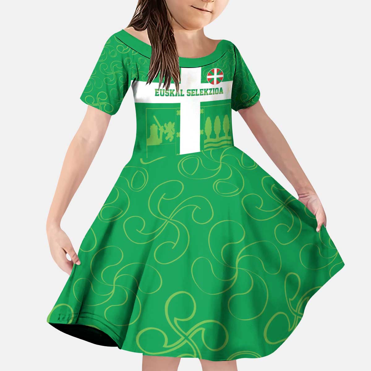 Custom Basque Euskadi Football Kid Short Sleeve Dress Euskal Selekzioa Go Champion