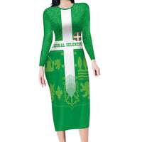 Custom Basque Euskadi Football Long Sleeve Bodycon Dress Euskal Selekzioa Go Champion