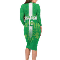 Custom Basque Euskadi Football Long Sleeve Bodycon Dress Euskal Selekzioa Go Champion