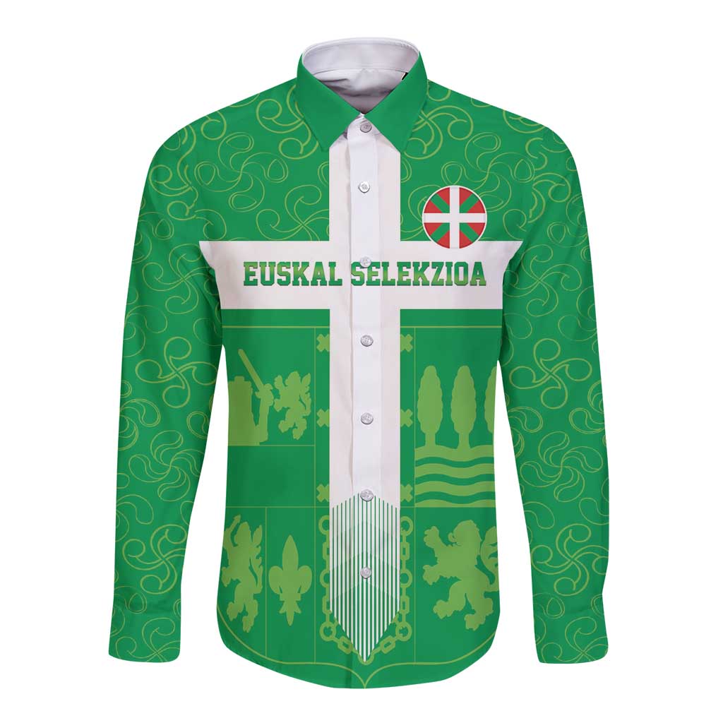 Custom Basque Euskadi Football Long Sleeve Button Shirt Euskal Selekzioa Go Champion