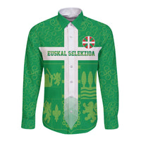 Custom Basque Euskadi Football Long Sleeve Button Shirt Euskal Selekzioa Go Champion