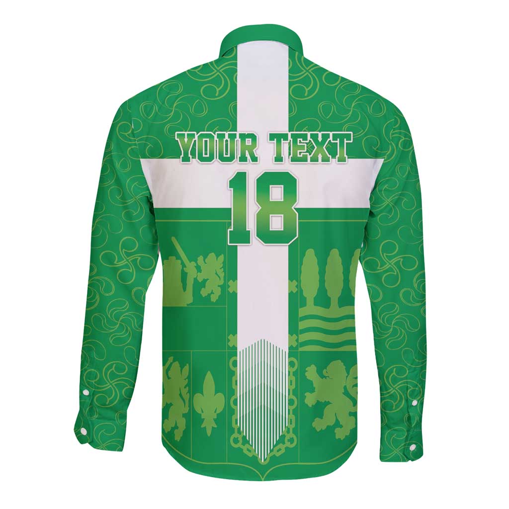 Custom Basque Euskadi Football Long Sleeve Button Shirt Euskal Selekzioa Go Champion