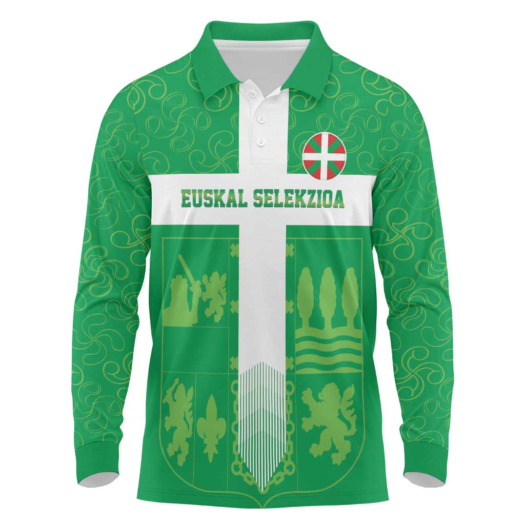 Custom Basque Euskadi Football Long Sleeve Polo Shirt Euskal Selekzioa Go Champion