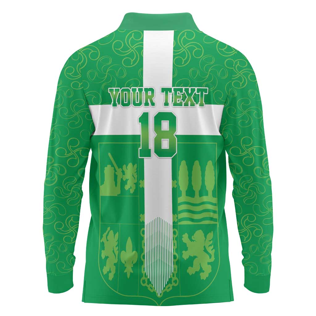 Custom Basque Euskadi Football Long Sleeve Polo Shirt Euskal Selekzioa Go Champion