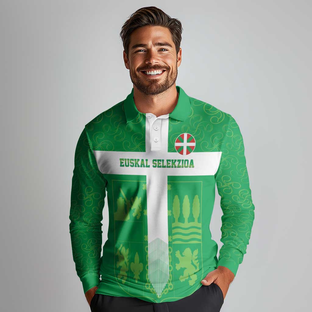 Custom Basque Euskadi Football Long Sleeve Polo Shirt Euskal Selekzioa Go Champion