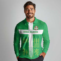 Custom Basque Euskadi Football Long Sleeve Polo Shirt Euskal Selekzioa Go Champion