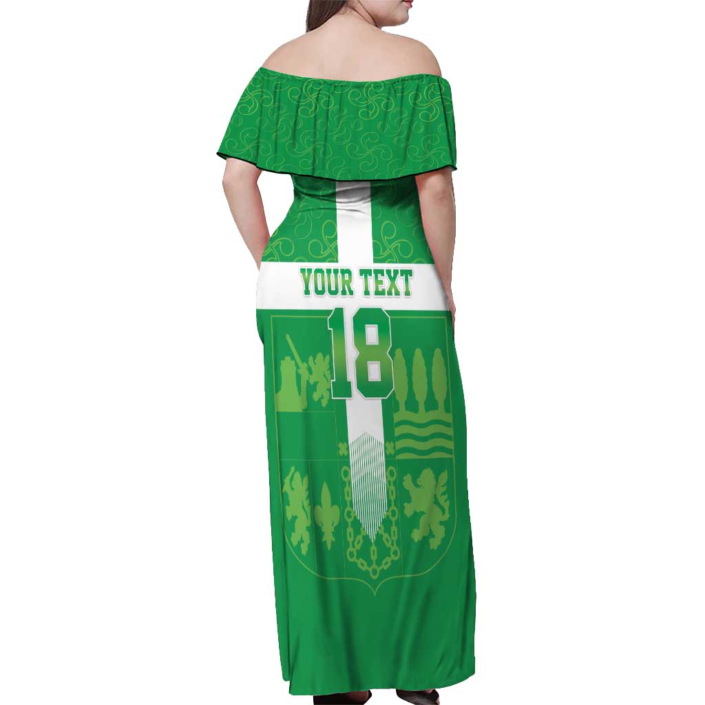 Custom Basque Euskadi Football Off Shoulder Maxi Dress Euskal Selekzioa Go Champion