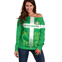Custom Basque Euskadi Football Off Shoulder Sweater Euskal Selekzioa Go Champion