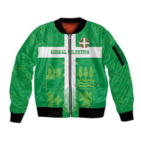 Custom Basque Euskadi Football Sleeve Zip Bomber Jacket Euskal Selekzioa Go Champion