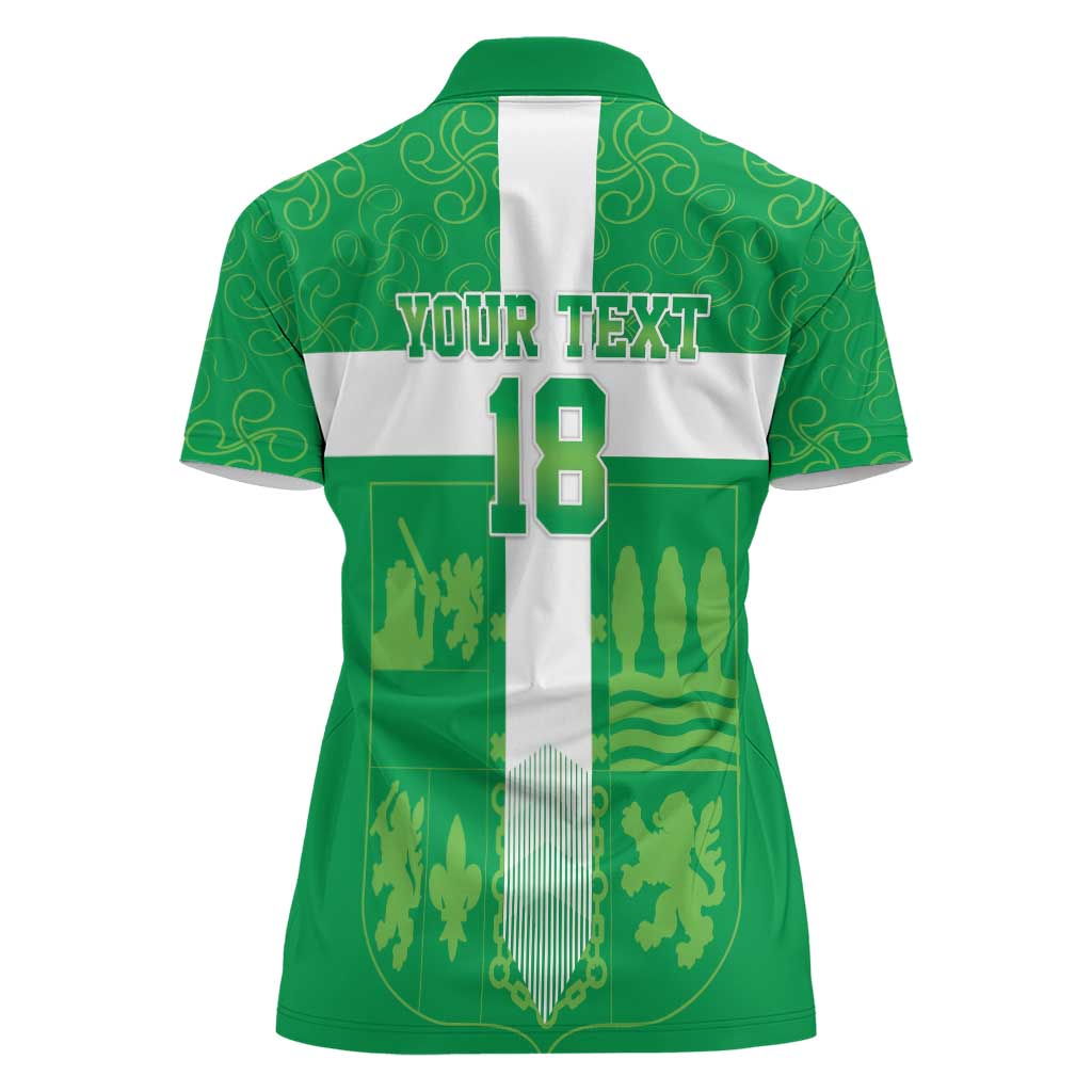 Custom Basque Euskadi Football Women Polo Shirt Euskal Selekzioa Go Champion