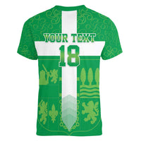 Custom Basque Euskadi Football Women V-Neck T-Shirt Euskal Selekzioa Go Champion